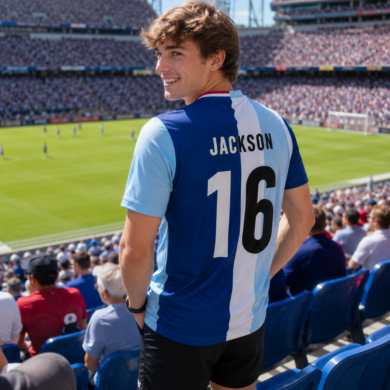Personalized Half & Half Argentina USA Split Soccer Jersey