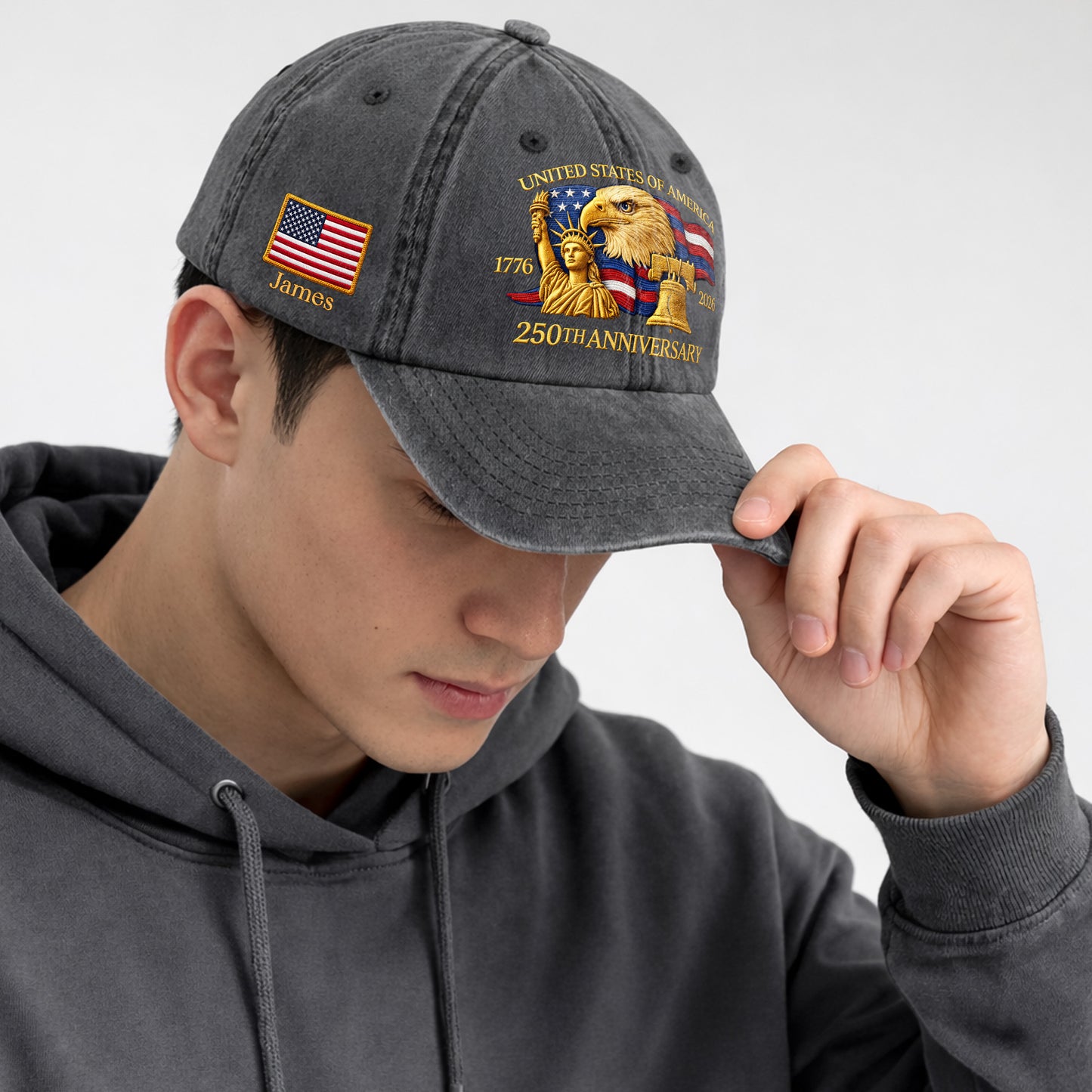 Personalized 250 Years Anniversary Printed Vintage Washed Baseball Cap | 250th Anniversary Hat