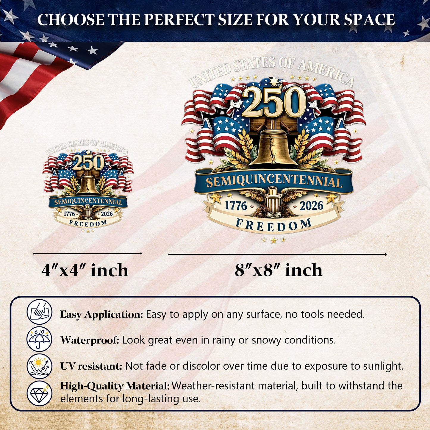 🔥 LIMITED TIME OFFER - United States Of America High Quality UV DTF 3D Decal