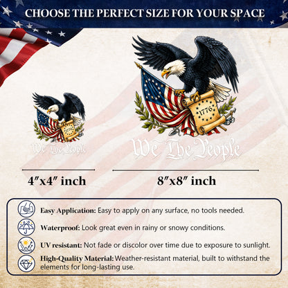 🔥 LIMITED TIME OFFER - American Eagle We The People 1776 250th Anniversary High Quality UV DTF 3D Decal