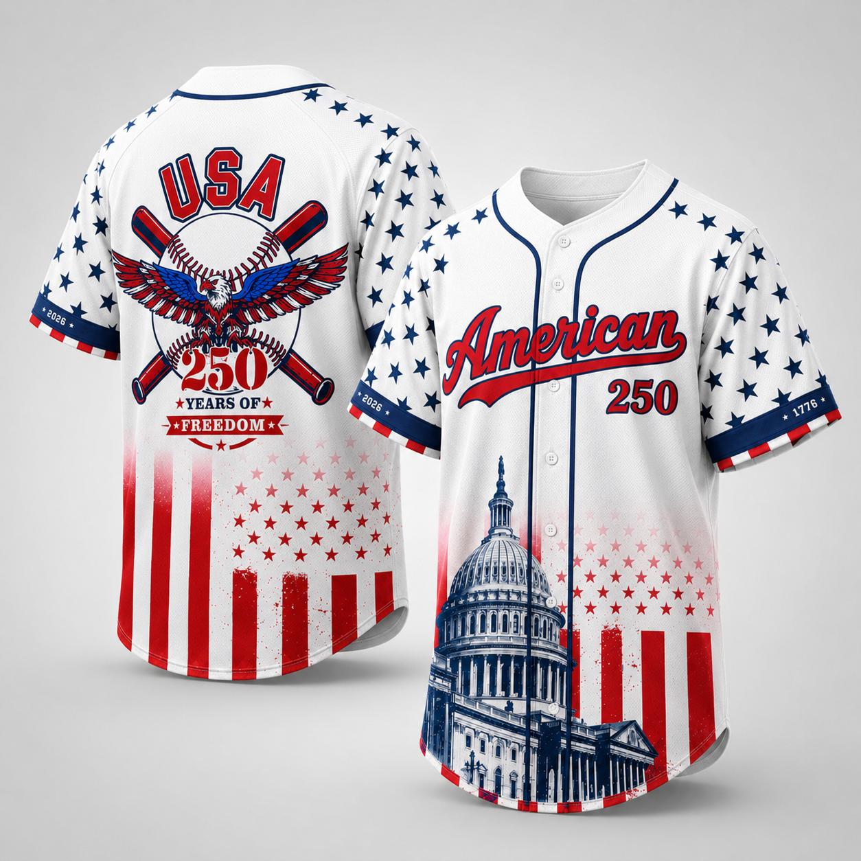 The Capitol Eagle Patriotic - USA 250th Anniversary Baseball Jersey