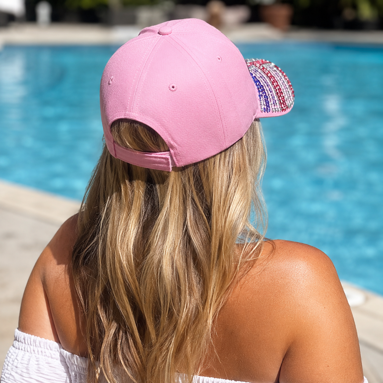 USA American Flag Rhinestone Patriotic Hat for July 4th – Patriotic Baseball Cap