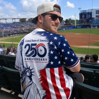 Unisex USA Flag - USA 250th Anniversary Baseball Jersey