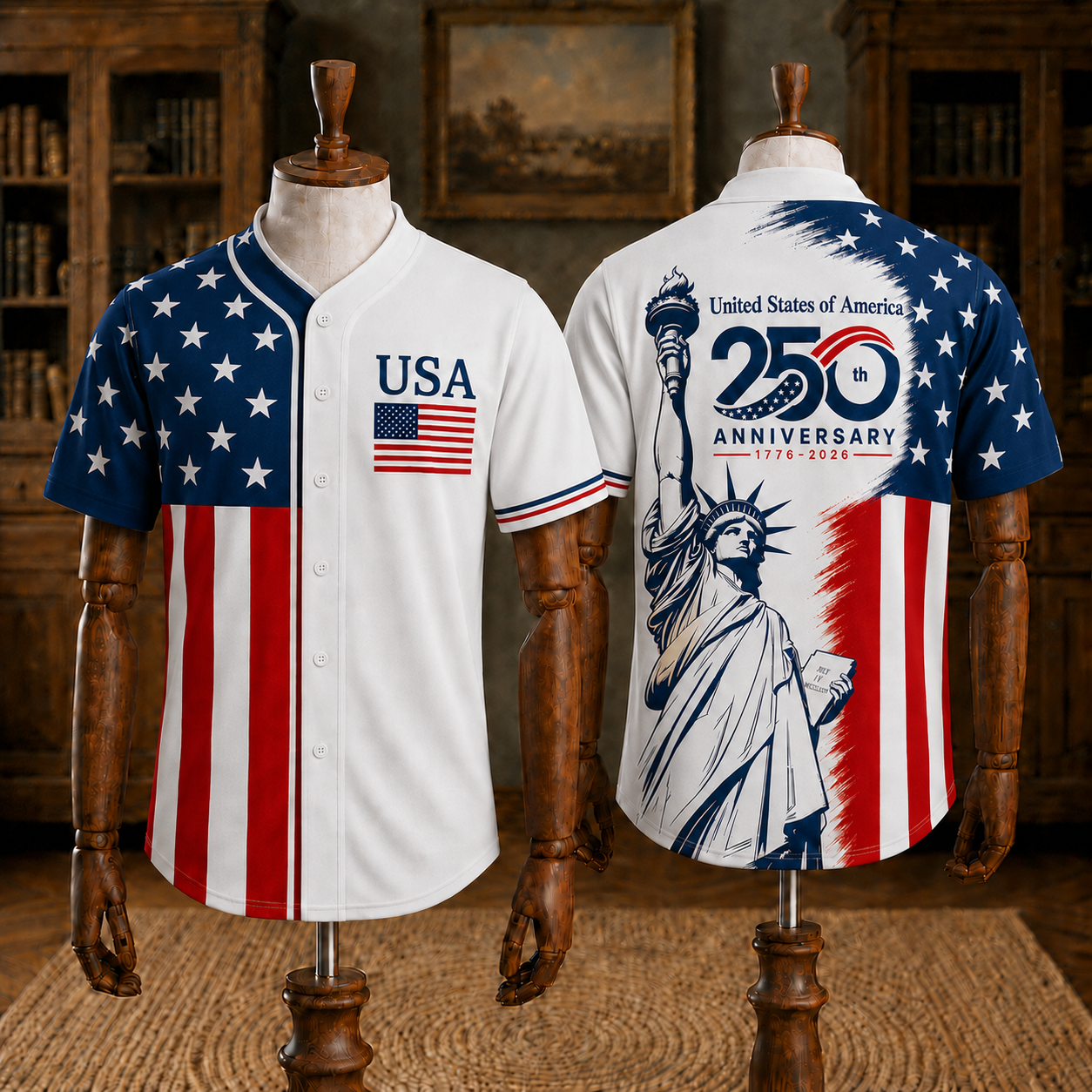Unisex USA Flag - USA 250th Anniversary Baseball Jersey