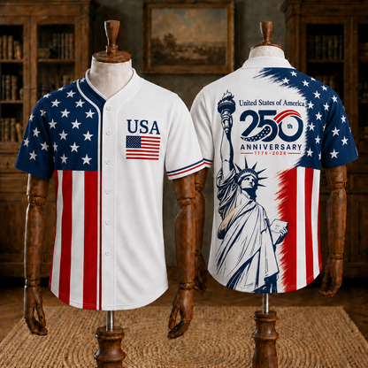 Unisex USA Flag - USA 250th Anniversary Baseball Jersey