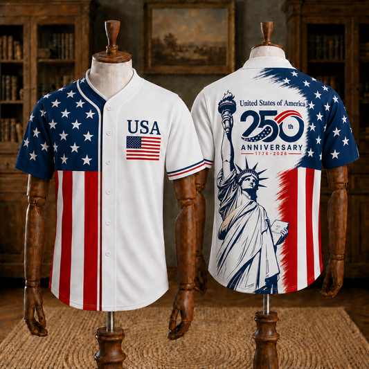 Unisex USA Flag - USA 250th Anniversary Baseball Jersey