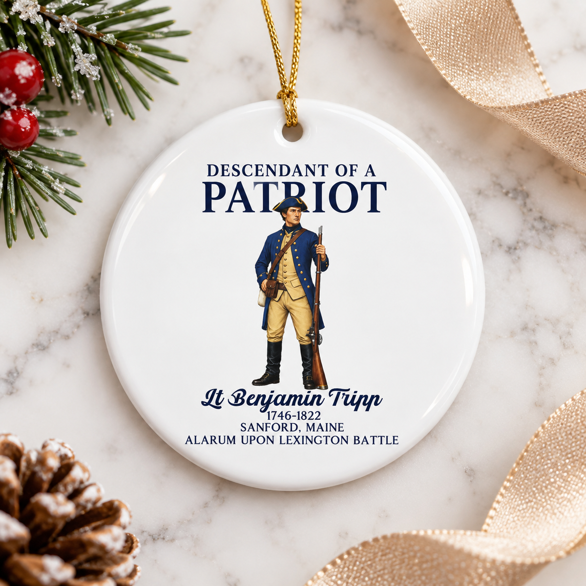 Personalized Descendant of a Patriot - Patriotic USA Decor