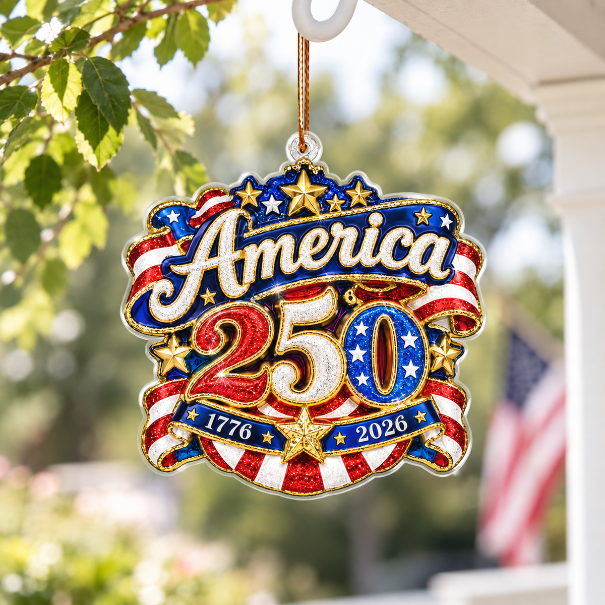 America 250 Semiquincentennial Acrylic Ornament – Patriotic USA Decor