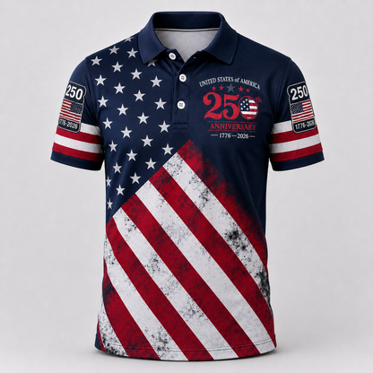 The United We Stand Patriotic Eagle - USA 250th Anniversary Polo Shirt