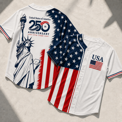 Unisex USA Flag - USA 250th Anniversary Baseball Jersey