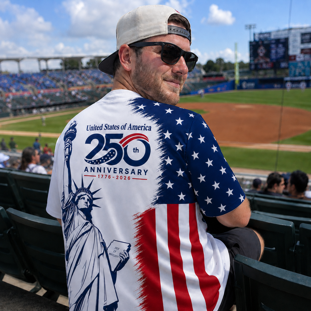 Unisex USA Flag - USA 250th Anniversary Baseball Jersey
