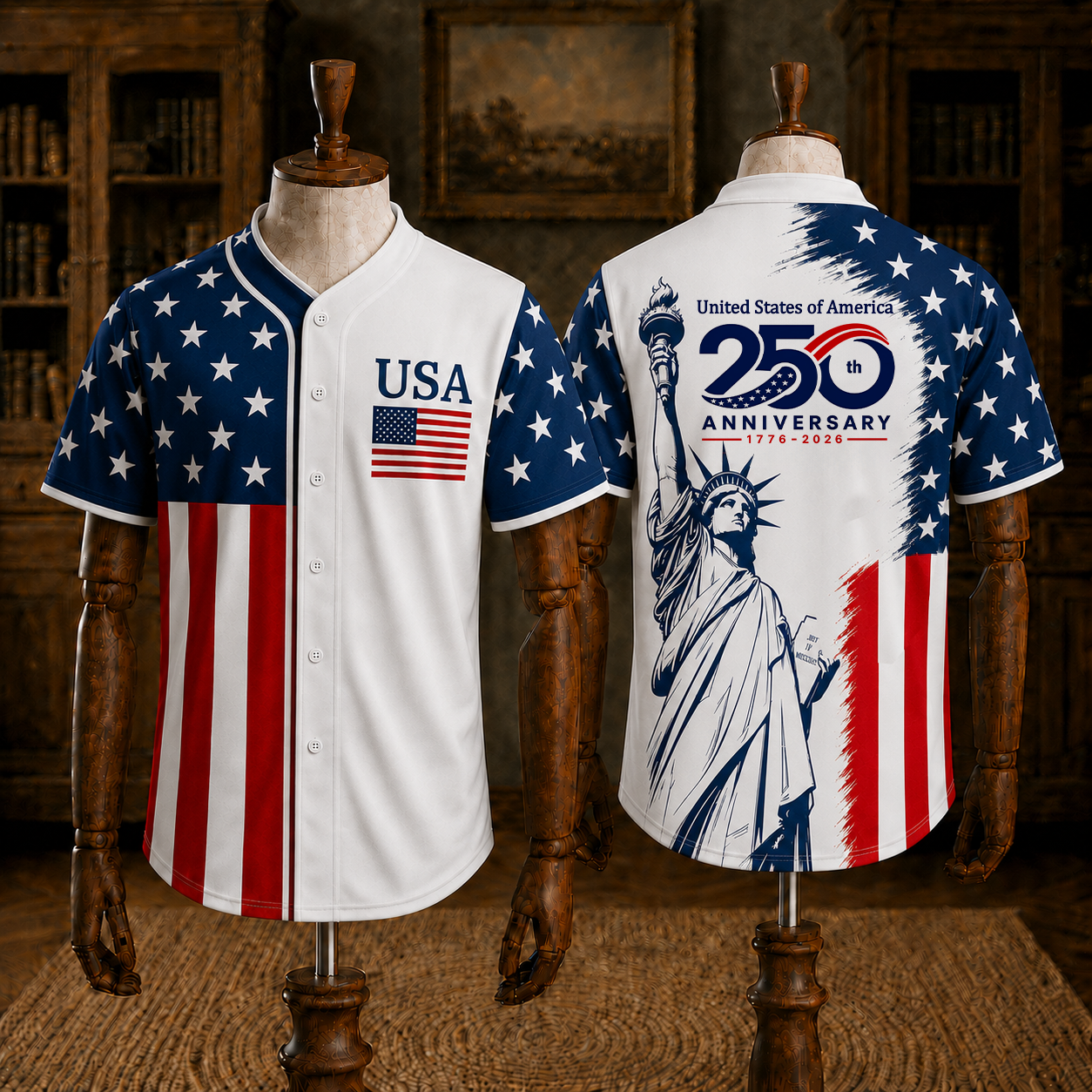 Unisex USA Flag - USA 250th Anniversary Baseball Jersey