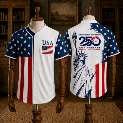 Unisex USA Flag - USA 250th Anniversary Baseball Jersey
