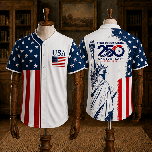 Unisex USA Flag - USA 250th Anniversary Baseball Jersey
