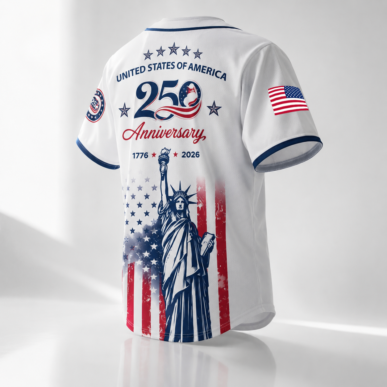 Statue of Liberty 250 Years - USA 250th Anniversary Baseball Jersey