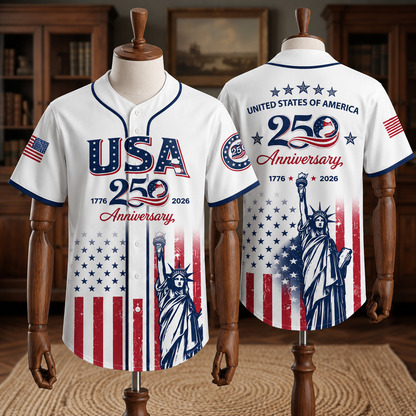 Statue of Liberty 250 Years - USA 250th Anniversary Baseball Jersey