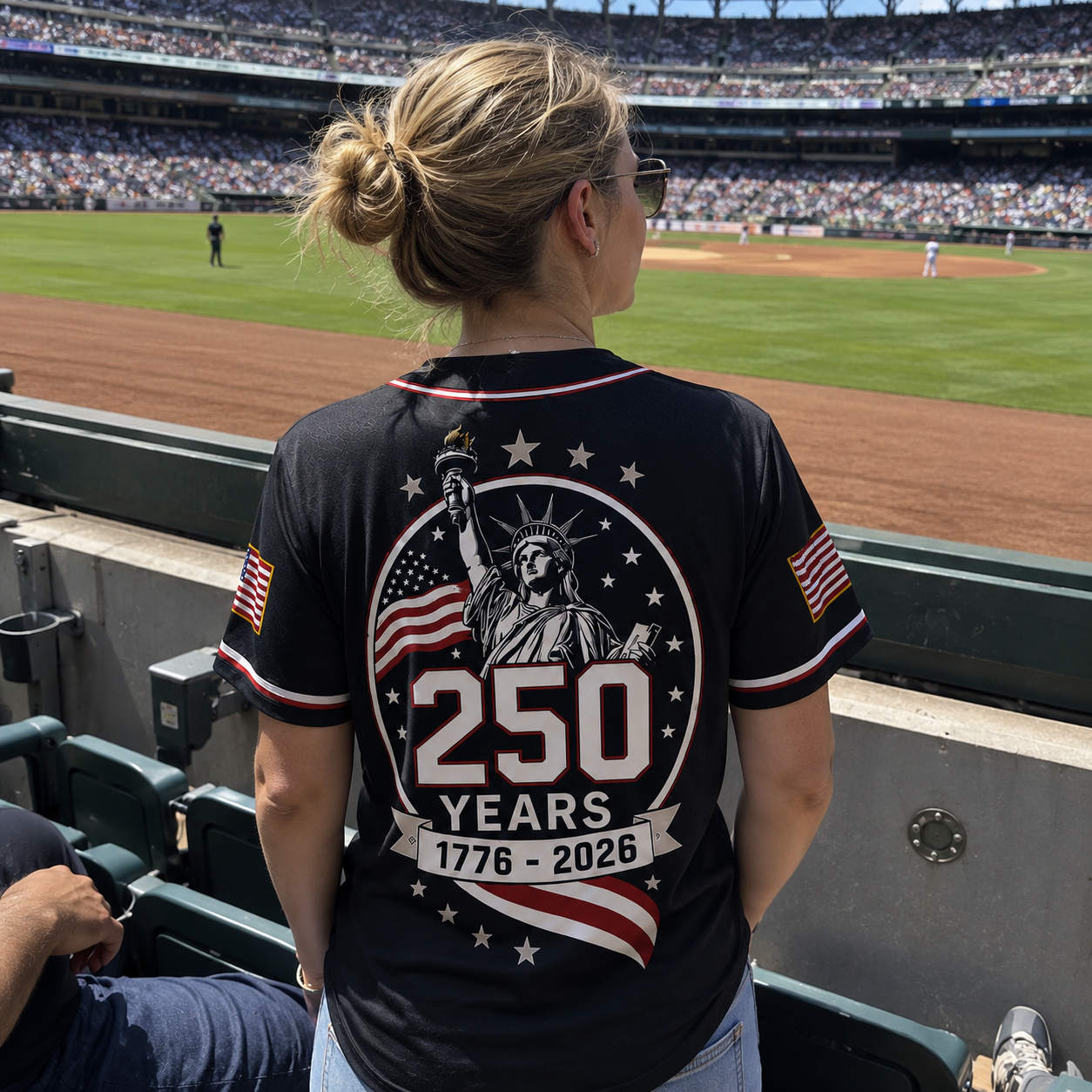 Statue of Liberty 250 Years - USA 250th Anniversary Baseball Jersey
