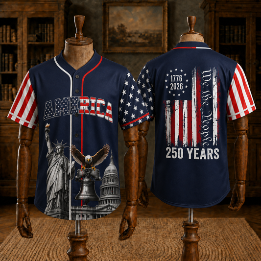 We The People America 250 Years - USA 250th Anniversary Baseball Jersey