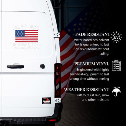 🔥 LIMITED TIME OFFER - Happy Birthday American Flag High Quality UV DTF 3D Decal