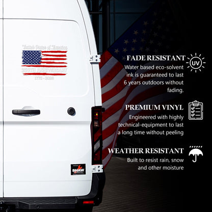 🔥 LIMITED TIME OFFER - USA 250th Anniversary High Quality UV DTF 3D Decal