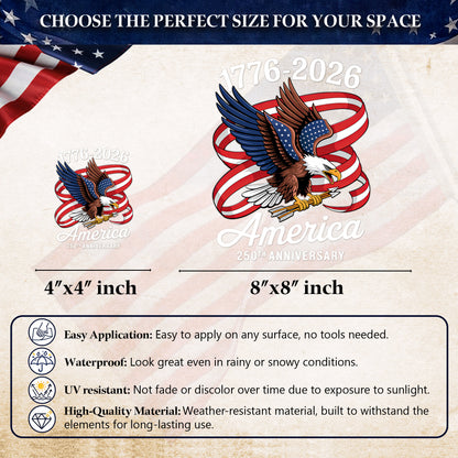 🔥 LIMITED TIME OFFER - God Bless America 250th Anniversary High Quality UV DTF 3D Decal