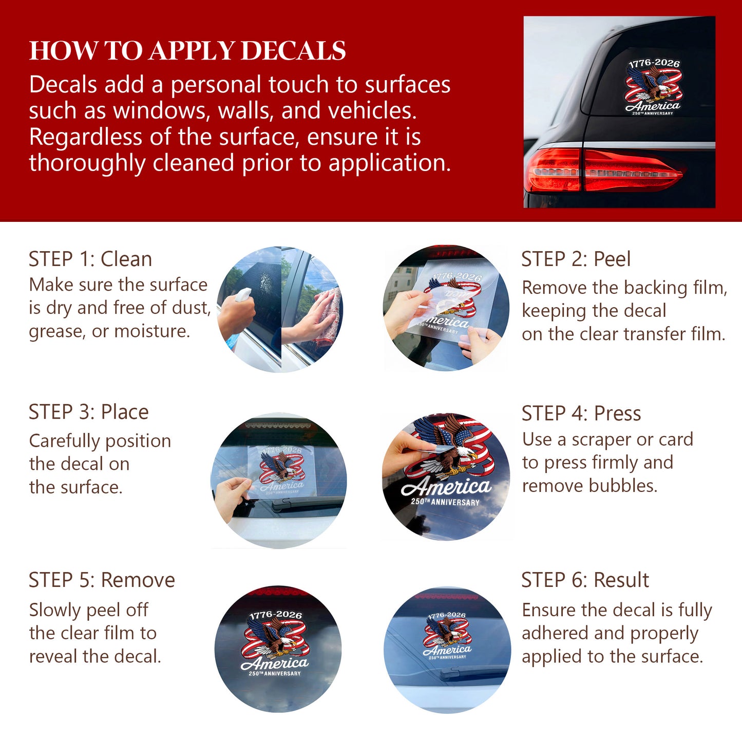 🔥 LIMITED TIME OFFER - God Bless America 250th Anniversary High Quality UV DTF 3D Decal