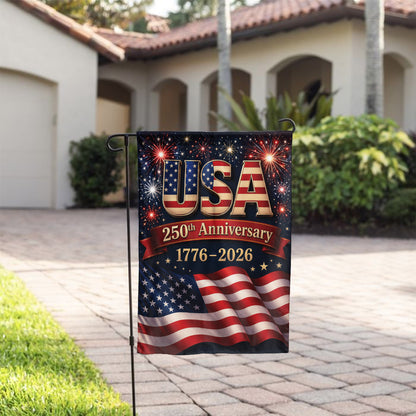 USA 250th Anniversary Garden Flag – Patriotic American Flag 1776-2026 Outdoor Decor