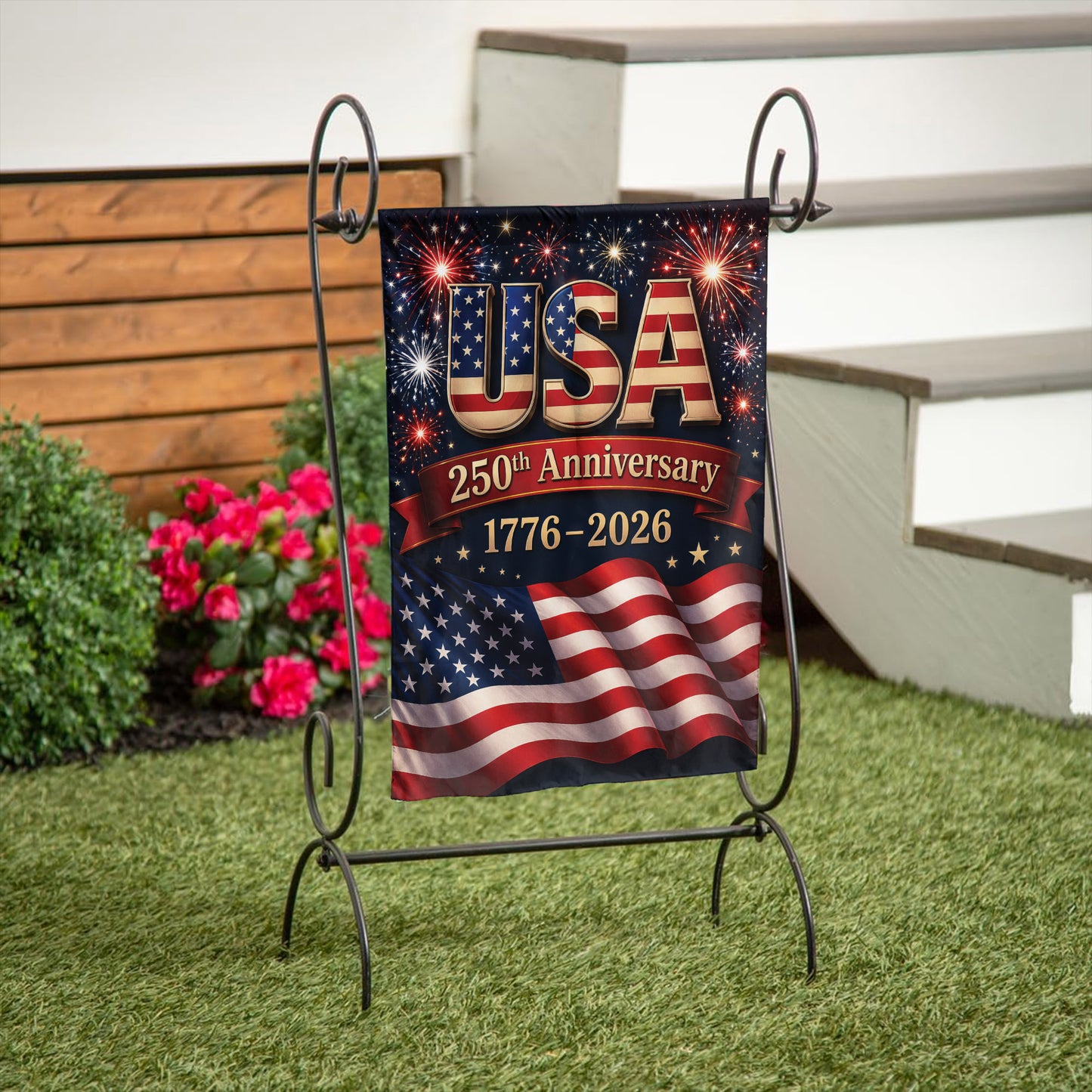 USA 250th Anniversary Garden Flag – Patriotic American Flag 1776-2026 Outdoor Decor