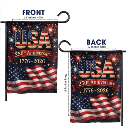 USA 250th Anniversary Garden Flag – Patriotic American Flag 1776-2026 Outdoor Decor
