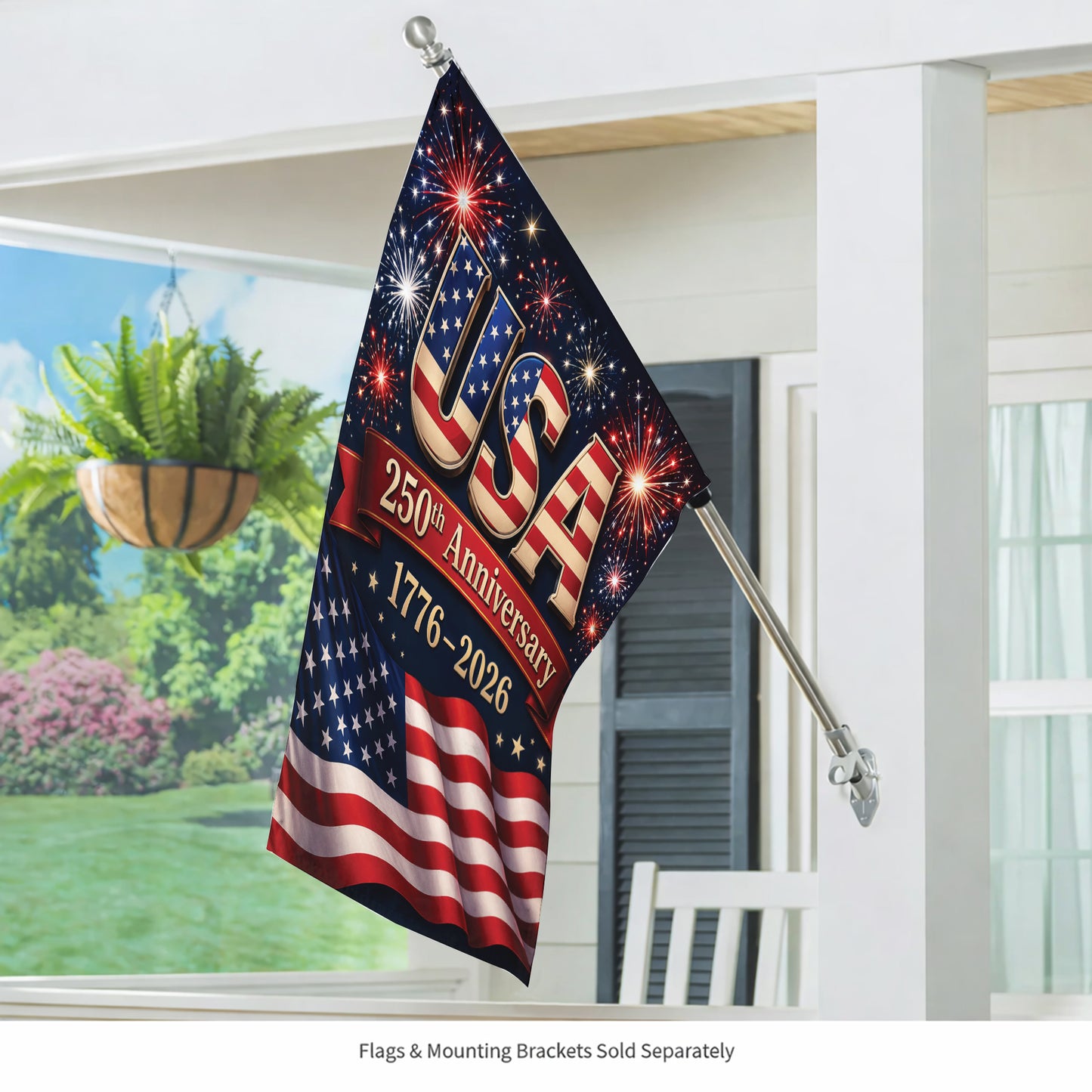 USA 250th Anniversary Garden Flag – Patriotic American Flag 1776-2026 Outdoor Decor