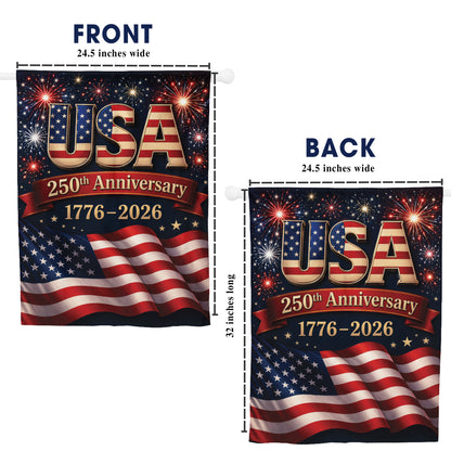 USA 250th Anniversary Garden Flag – Patriotic American Flag 1776-2026 Outdoor Decor