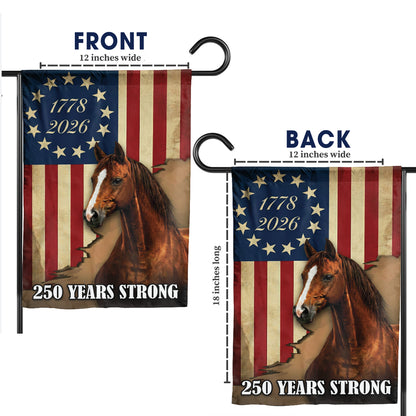 250 Years Strong Horse American Flag 1778 - 2026