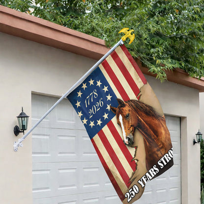 250 Years Strong Horse American Flag 1778 - 2026