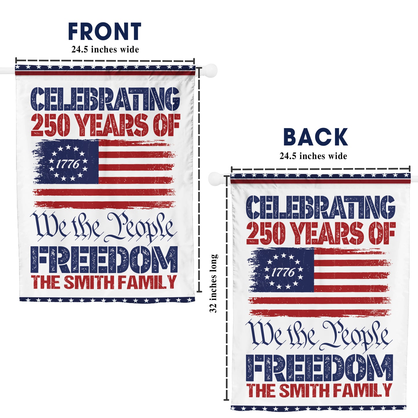 Personalized Celebrate Our America 250th Anniversary United States Flag