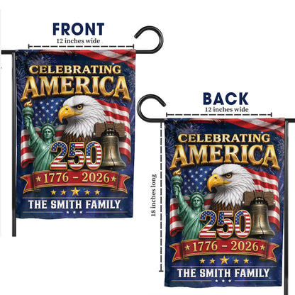 Personalized Patriotic Family 250th Anniversary Flag, Independence Day Yard Sign