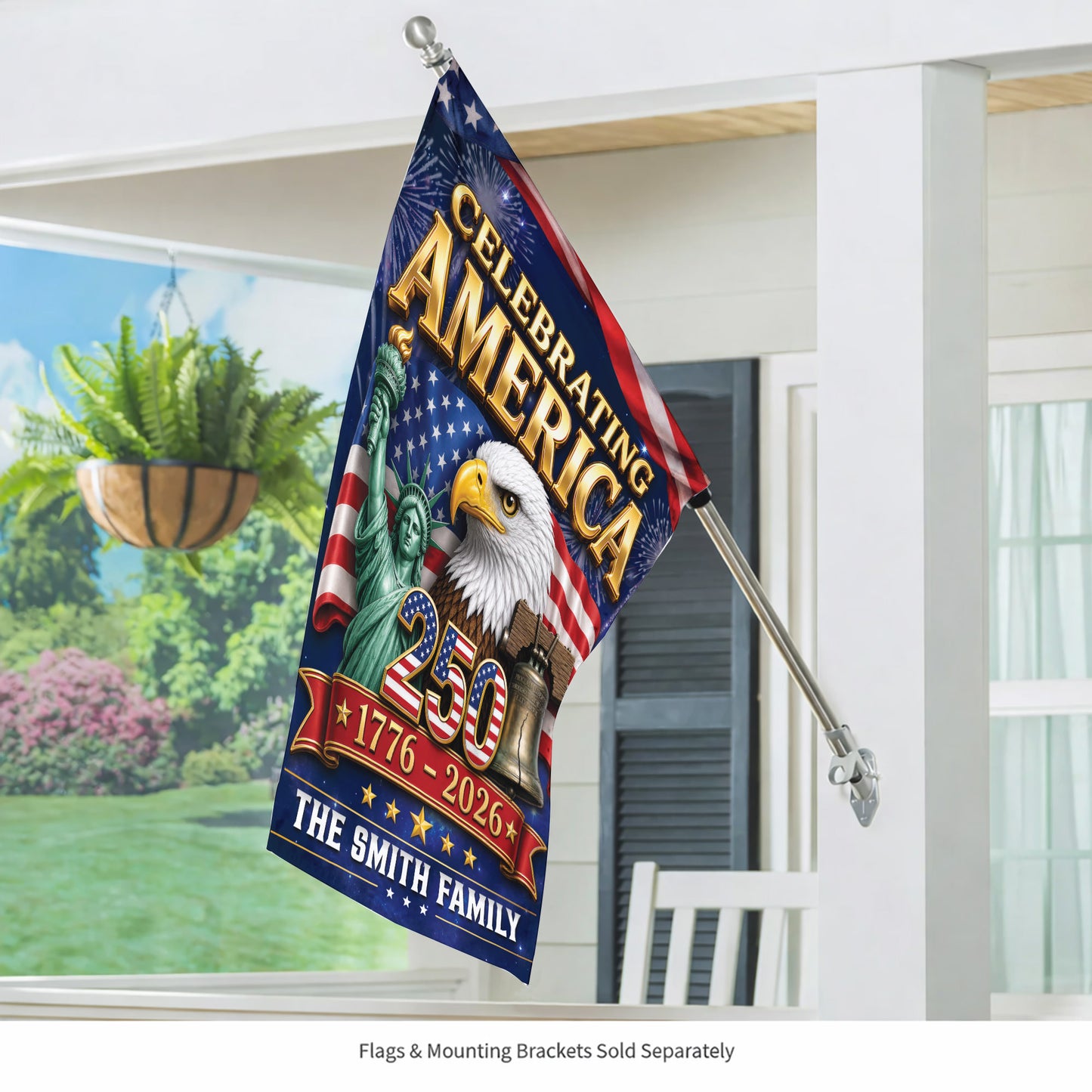 Personalized Patriotic Family 250th Anniversary Flag, Independence Day Yard Sign