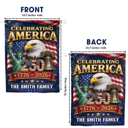 Personalized Patriotic Family 250th Anniversary Flag, Independence Day Yard Sign