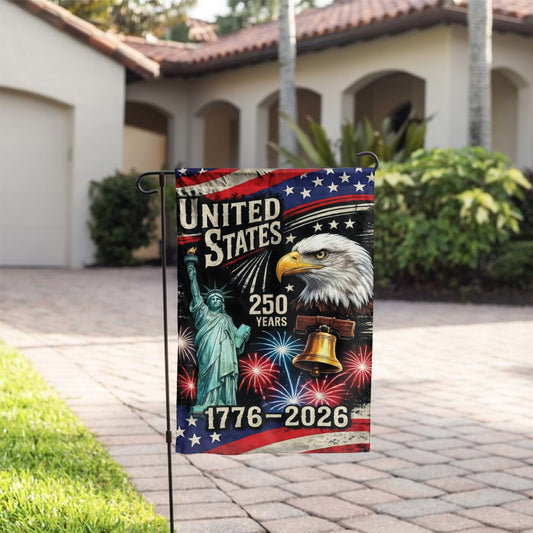 United States 250th Anniversary Flag - 1776-2026 with Eagle and Statue of Liberty