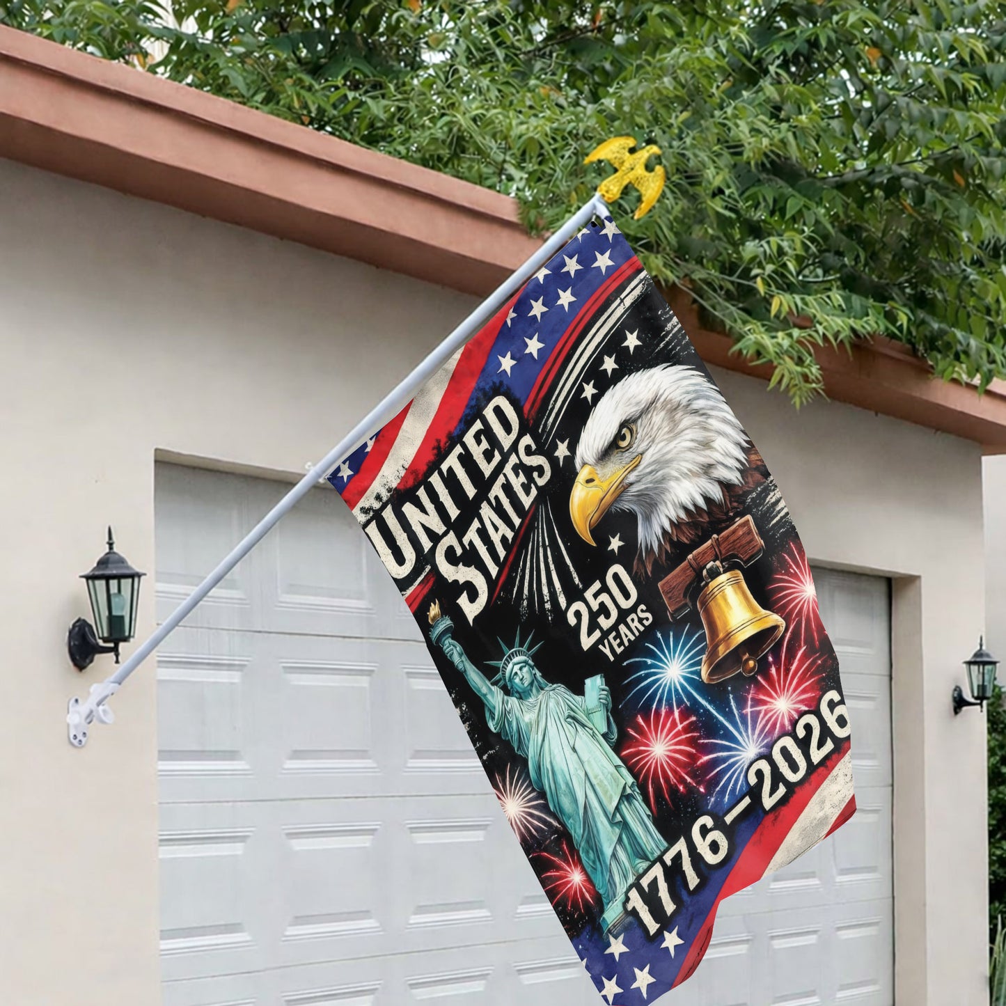 United States 250th Anniversary Flag - 1776-2026 with Eagle and Statue of Liberty