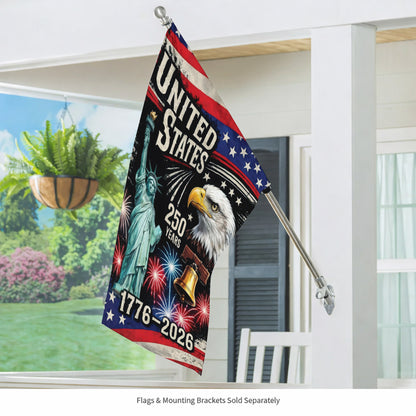United States 250th Anniversary Flag - 1776-2026 with Eagle and Statue of Liberty