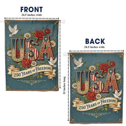 USA 250th Anniversary American Flag, 250 Years Of Freedom Vintage Patriotic Decor