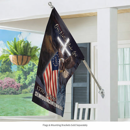 250th Anniversary American Flag, One Nation Under God Patriotic Eagle
