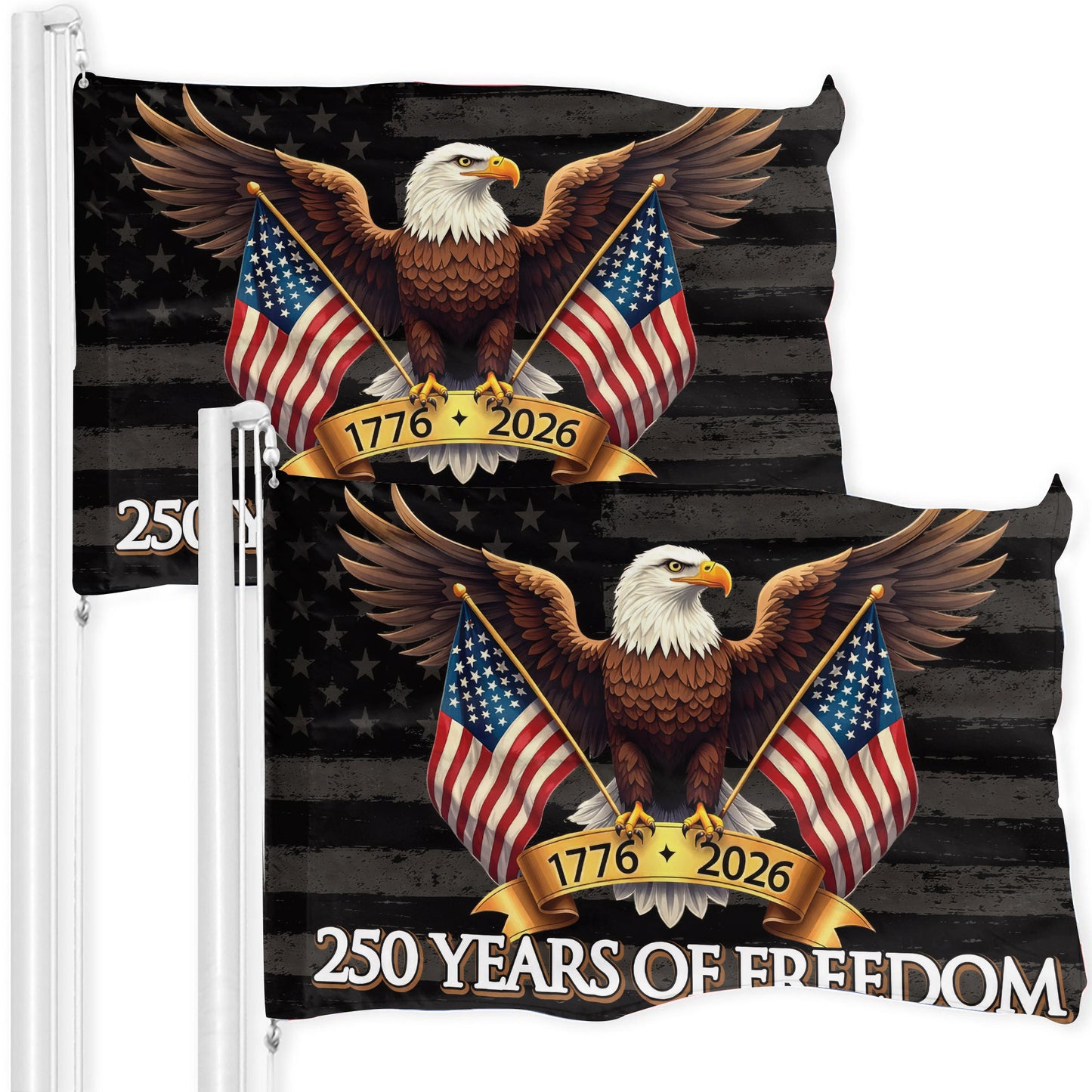 250th Anniversary Freedom Flag - Eagle & American Flags 1776-2026