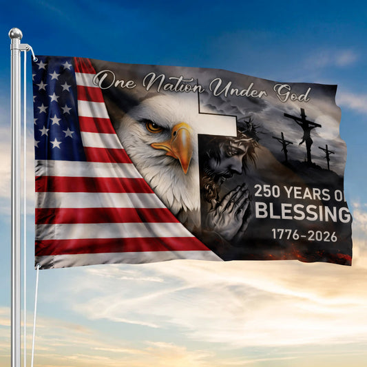 250th Anniversary American Flag One Nation Under God Blessing Flag 1776-2026