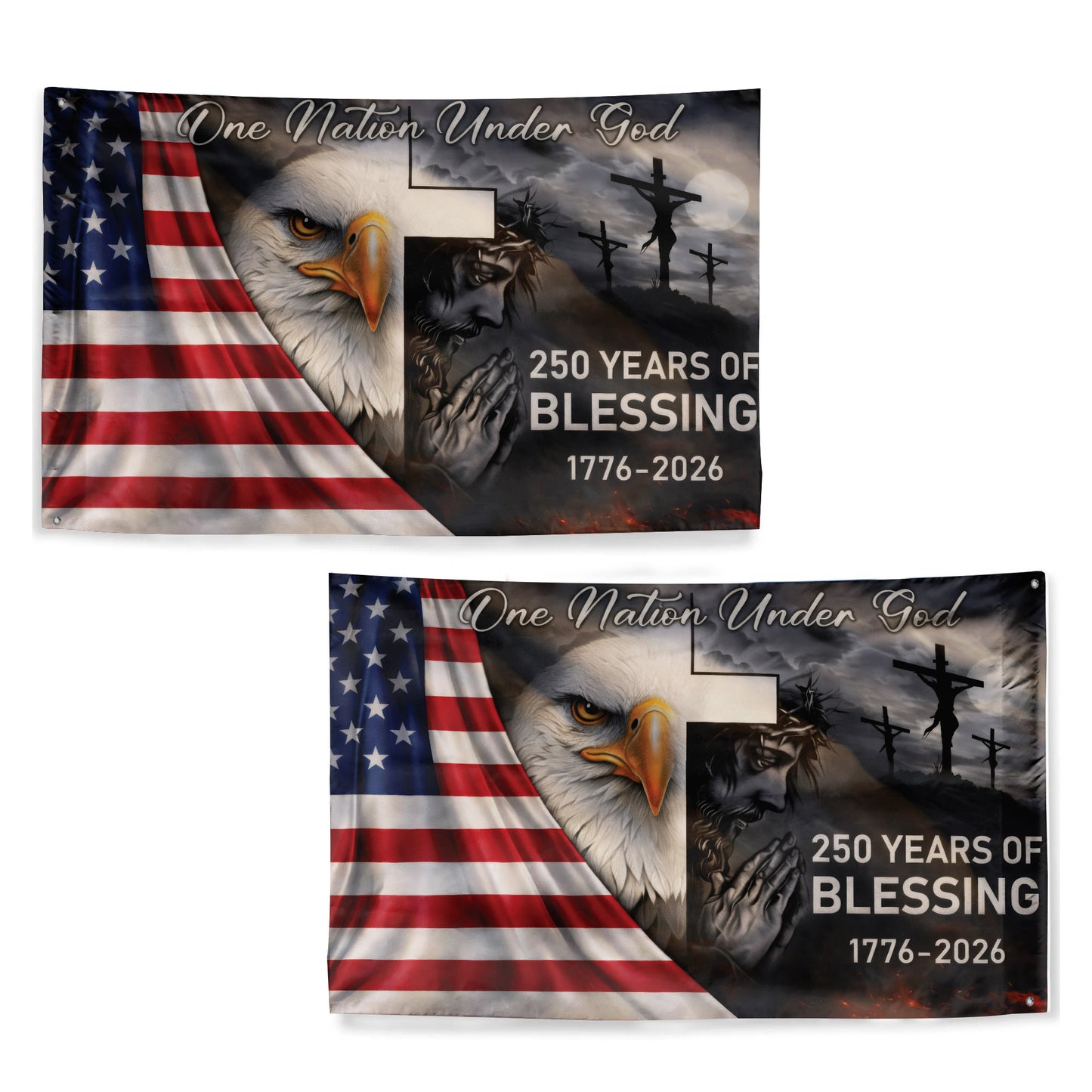 250th Anniversary American Flag One Nation Under God Blessing Flag 1776-2026
