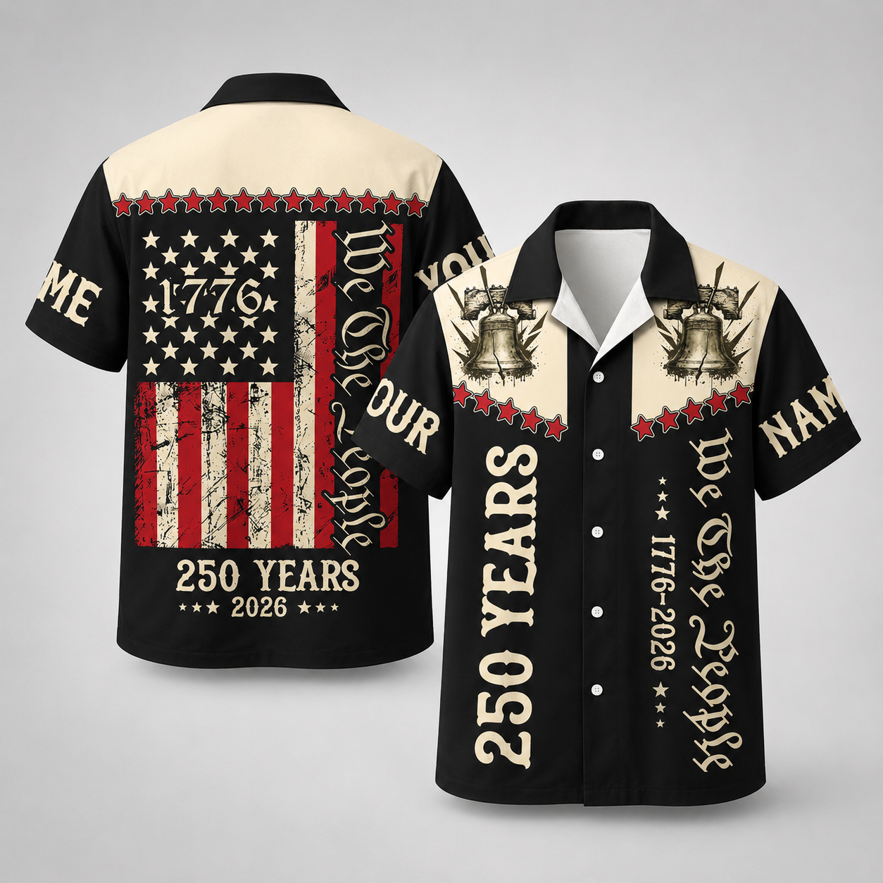 Personalized We The People 250 Years Liberty Bell - USA 250th Anniversary Hawaiian Shirt