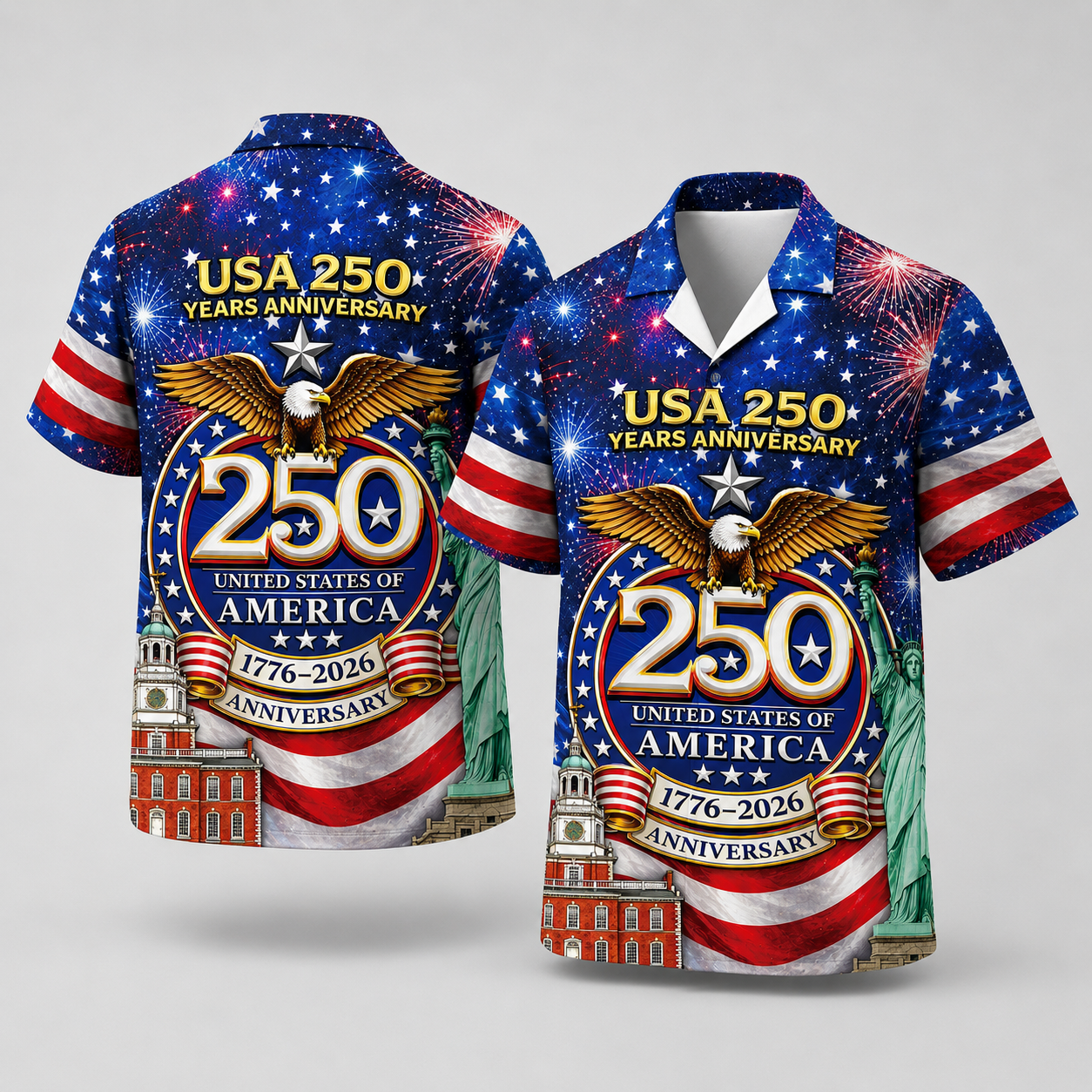 The Patriotic Celebration - USA 250th Anniversary Hawaiian Shirt