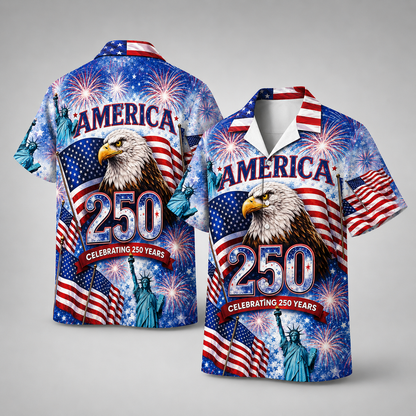 250 Years Of America Patriotic Independence Day - USA Hawaiian Shirt