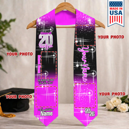 Custom Name & Photo She Believed She Could Graduation Stoles