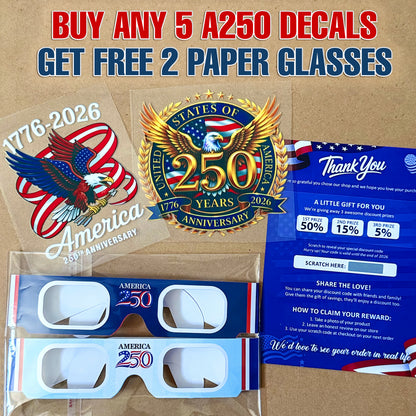 🔥 LIMITED TIME OFFER - God Bless America 250th Anniversary High Quality UV DTF 3D Decal
